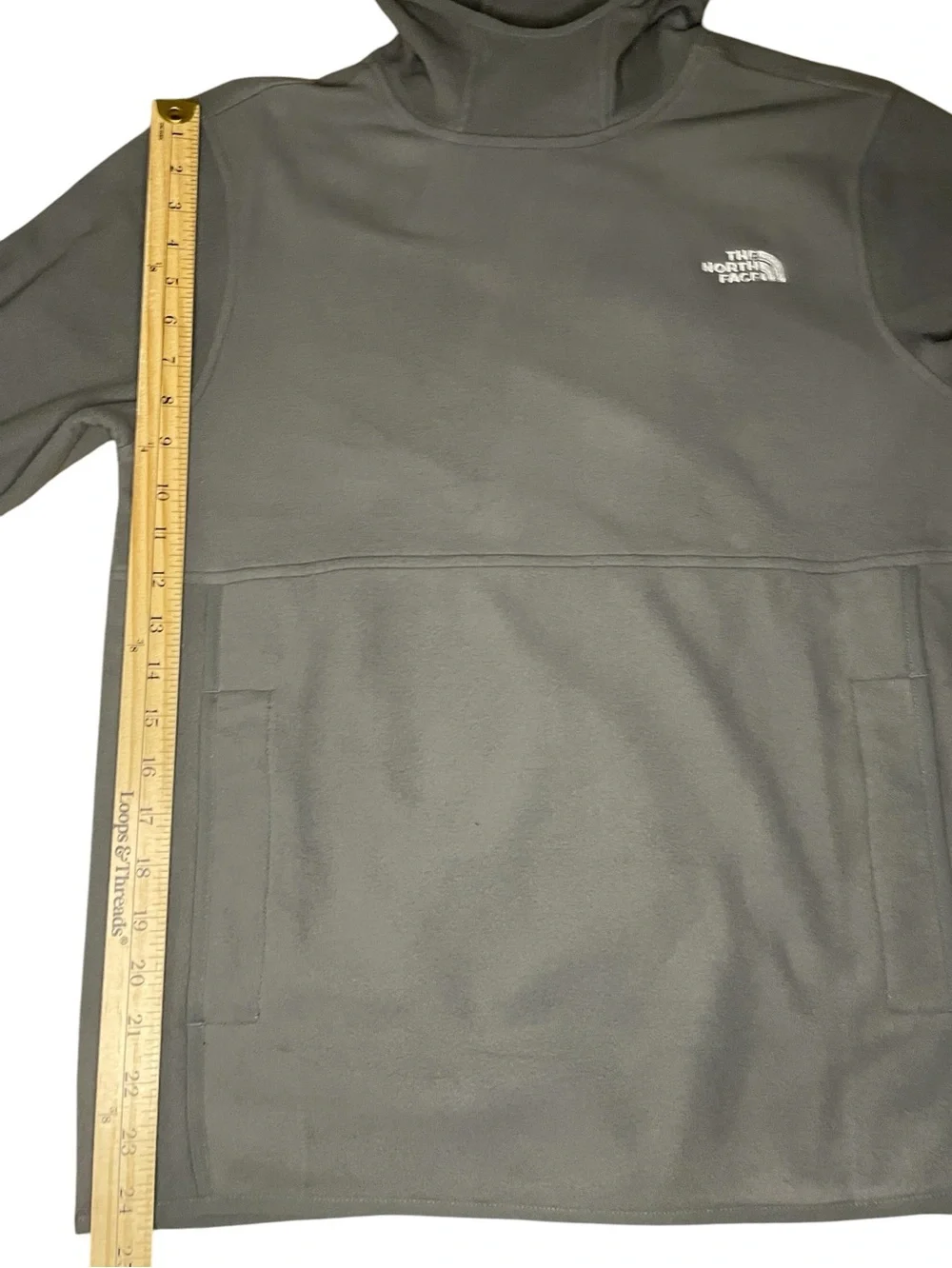 NWT The North Face Gray Glacier Fleece Scuba Neck Pullover-Men’s Small
